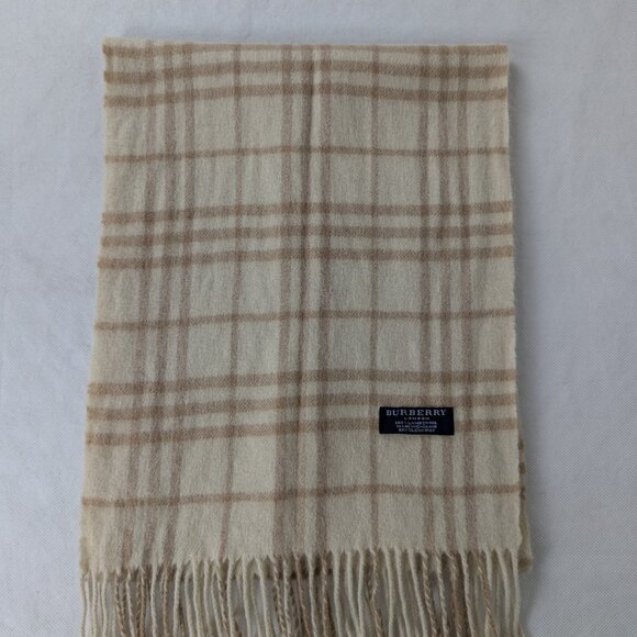 Burberry Lambswool Check Scarf Ivory | Unisex | Warm Soft Luxury | Great Deal - Picture 2 of 6